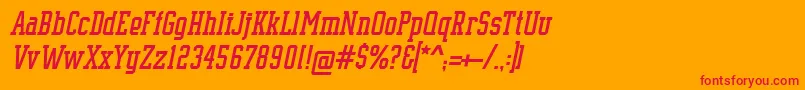 SupremeBw90Italic Font – Red Fonts on Orange Background