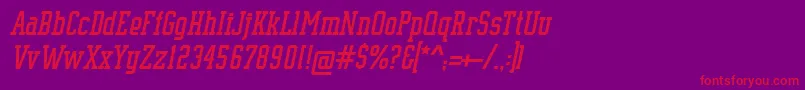 SupremeBw90Italic Font – Red Fonts on Purple Background