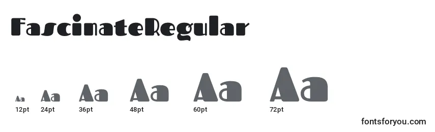 Размеры шрифта FascinateRegular