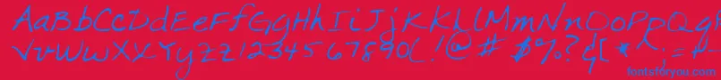 MarkaRegular Font – Blue Fonts on Red Background