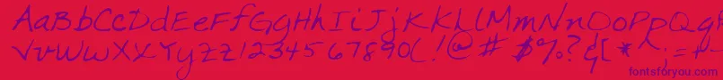 MarkaRegular-Schriftart – Violette Schriften auf rotem Hintergrund