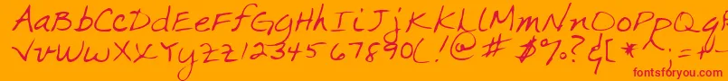 MarkaRegular Font – Red Fonts on Orange Background