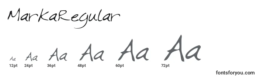 Размеры шрифта MarkaRegular