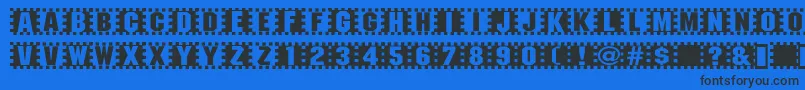 Checkers Font – Black Fonts on Blue Background