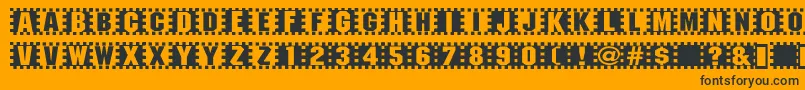 Checkers Font – Black Fonts on Orange Background