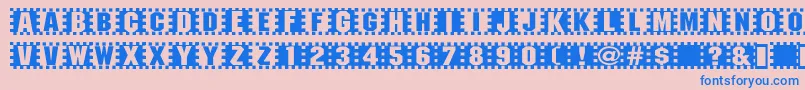 Checkers Font – Blue Fonts on Pink Background