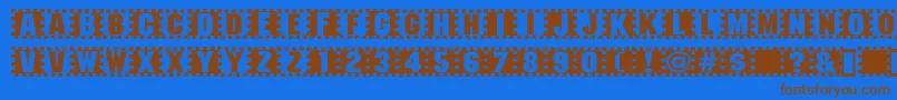 Checkers Font – Brown Fonts on Blue Background