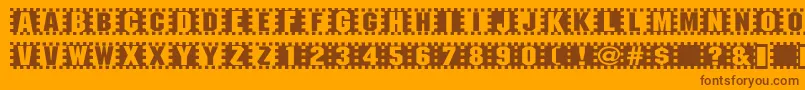 Checkers Font – Brown Fonts on Orange Background