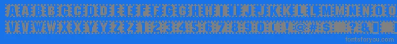 Checkers Font – Gray Fonts on Blue Background
