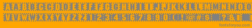 Checkers Font – Gray Fonts on Orange Background