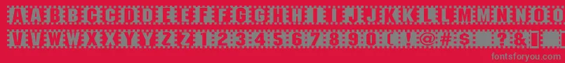 Checkers Font – Gray Fonts on Red Background