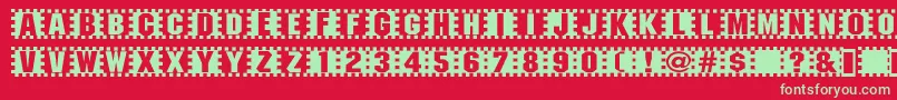 フォントCheckers – 赤い背景に緑の文字