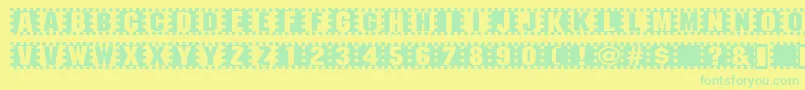 Czcionka Checkers – zielone czcionki na żółtym tle