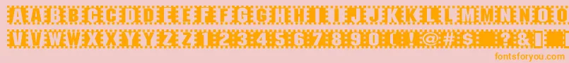 Checkers Font – Orange Fonts on Pink Background