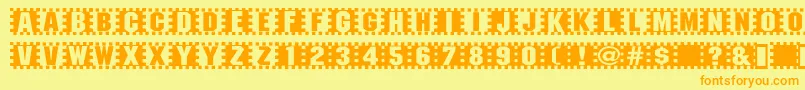 Checkers Font – Orange Fonts on Yellow Background