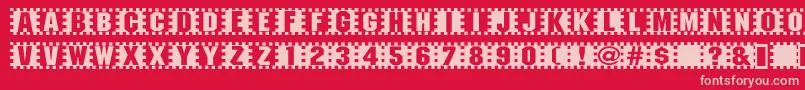 Checkers Font – Pink Fonts on Red Background