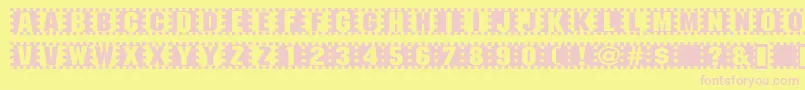 Checkers Font – Pink Fonts on Yellow Background