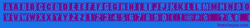 Checkers Font – Purple Fonts on Blue Background