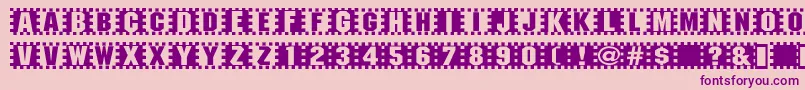 Checkers Font – Purple Fonts on Pink Background