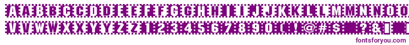 Checkers Font – Purple Fonts on White Background