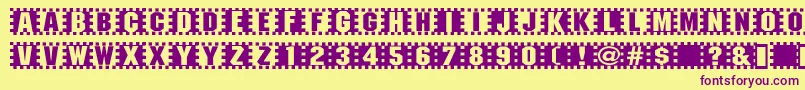 Checkers Font – Purple Fonts on Yellow Background