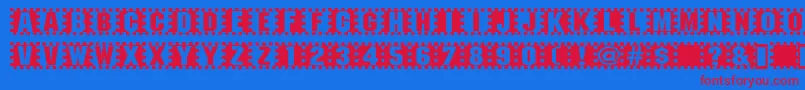 Checkers Font – Red Fonts on Blue Background