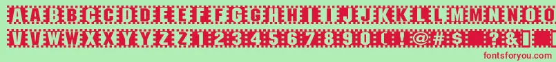Checkers Font – Red Fonts on Green Background
