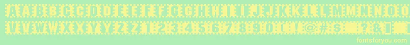Checkers Font – Yellow Fonts on Green Background