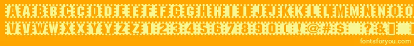Checkers Font – Yellow Fonts on Orange Background