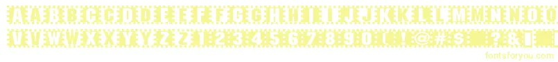 Checkers Font – Yellow Fonts on White Background