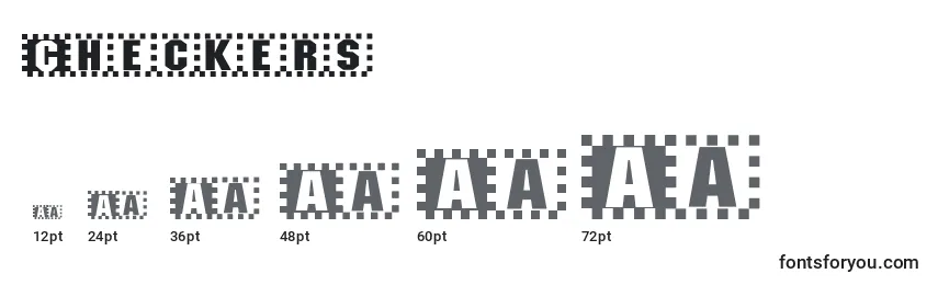 Checkers Font Sizes
