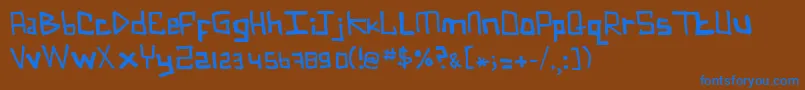 フォントIFar – 茶色の背景に青い文字