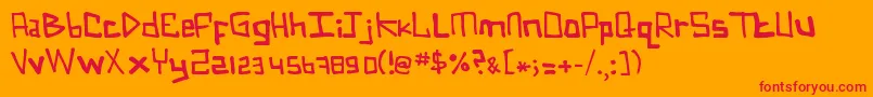 フォントIFar – オレンジの背景に赤い文字