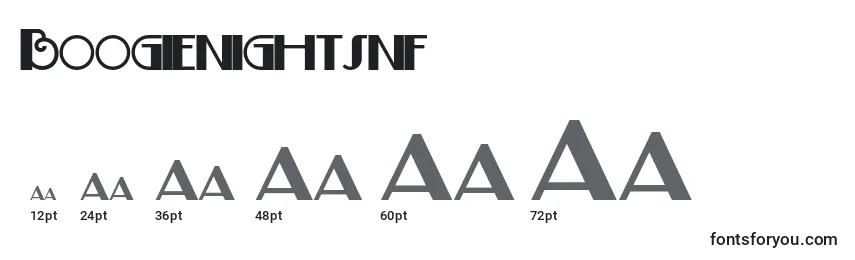 Boogienightsnf Font Sizes