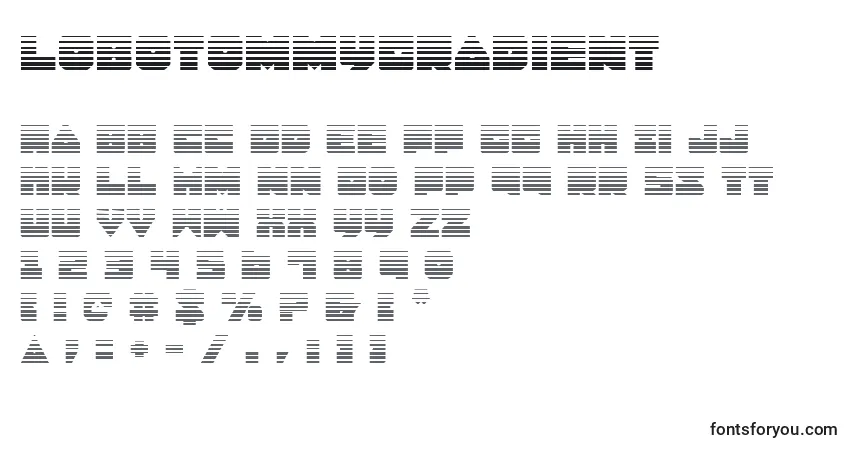 Шрифт LoboTommyGradient – алфавит, цифры, специальные символы