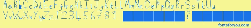 Police FugaciousElixir – polices bleues sur fond jaune