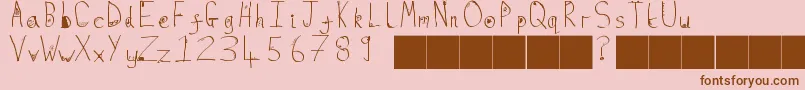 Fonte FugaciousElixir – fontes marrons em um fundo rosa