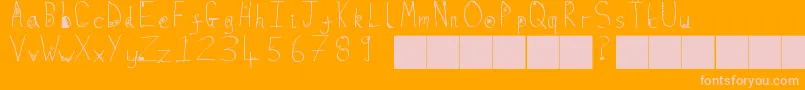 FugaciousElixir-Schriftart – Rosa Schriften auf orangefarbenem Hintergrund