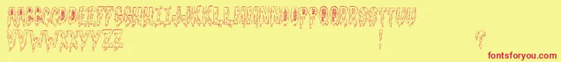 GoodnightFreak-fontti – punaiset fontit keltaisella taustalla