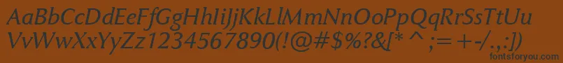Шрифт JaguarjcBookitalic – чёрные шрифты на коричневом фоне