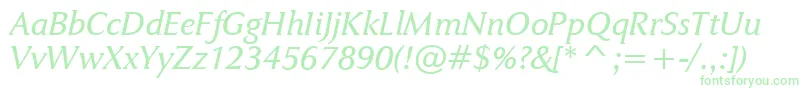 JaguarjcBookitalic Font – Green Fonts on White Background