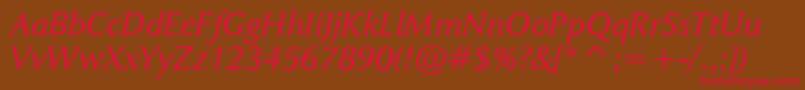 JaguarjcBookitalic Font – Red Fonts on Brown Background