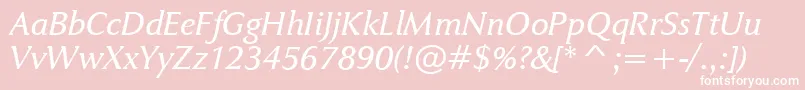 JaguarjcBookitalic Font – White Fonts on Pink Background