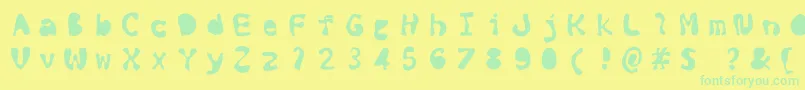 Blackink Font – Green Fonts on Yellow Background