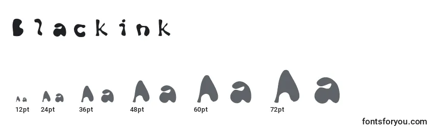 Размеры шрифта Blackink