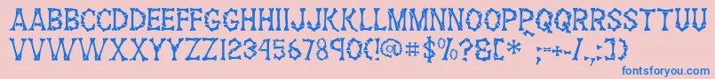 GeThemBones Font – Blue Fonts on Pink Background