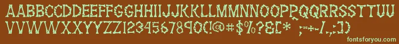 GeThemBones Font – Green Fonts on Brown Background