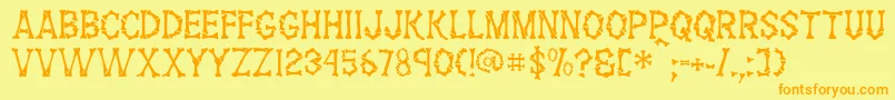 GeThemBones Font – Orange Fonts on Yellow Background