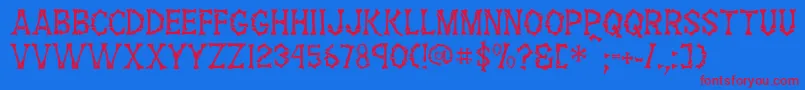 GeThemBones Font – Red Fonts on Blue Background
