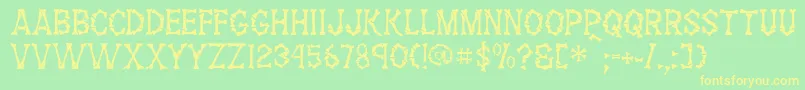 GeThemBones Font – Yellow Fonts on Green Background